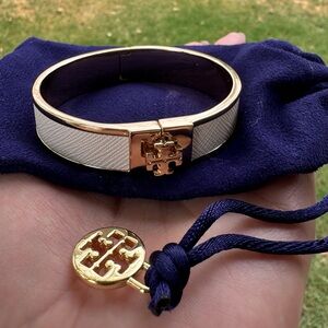 White & Gold Tory Burch Bracelet